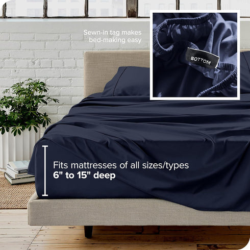 Set 1800 3 Set Bare Home Twin Sheet - Ultra-Soft Microfiber Twin Bed Sheets - Double Brushed - Deep Pockets - Easy Fit