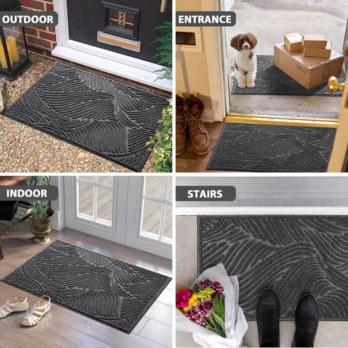 Yimobra Front Door Mat Outdoor Entrance, Ultra Water Absorbent, Heavy Duty Non-Slip Rubber Backing, 29.5x17 Inch
