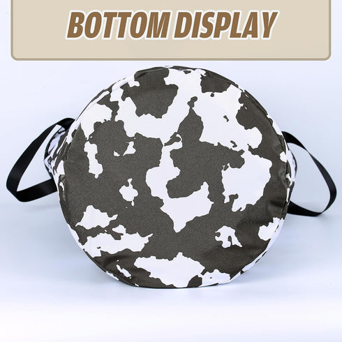 NUTAINLA 17.7x13.7 Inch Cow Texture Laundry Basket Brown White Print Foldable Oxford Cloth Funny Tote Bag Laundry