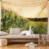 Lunarable Country Tapestry, Cornfield Farmland Landscape Scenics, Fabric Wall Hanging Decor, 45" X 30", Peach Lime Green