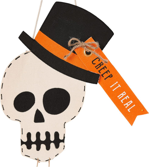 Mud Pie Skeleton Halloween Door Hanger, 65", White (40060032T)