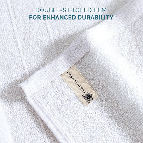 12 Pack 13x13 inches 100% Set Casa Platino White Washcloths - - Cotton - Premium Quality Wash Cloths for Bathroom