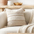 BlissBlush 18X18 Throw Pillow Cover, Cream Neutral Beige Square Decorative Cushion Cover,