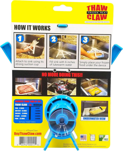 Blue Thaws Frozen Meat 7X Faster & 100% Safer, Thaws in Minutes Instead of Hours