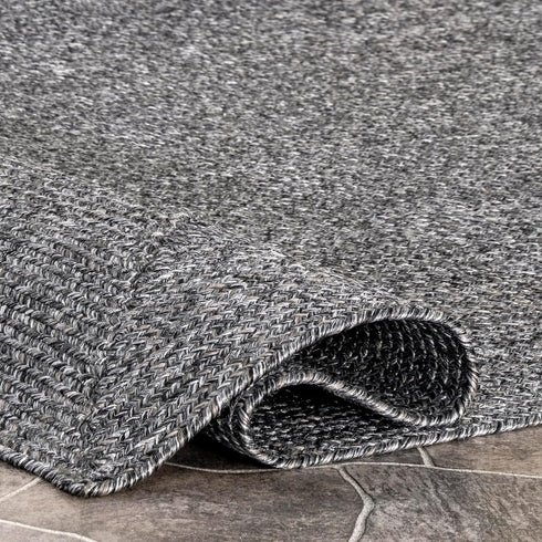 nuLOOM 2' x 3' Hand Braided Indoor/Outdoor Area Rug, Pet-Friendly, Weather Resistant, High Traffic, Wynn Charcoal