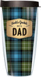 World's Greatest Dad on Flannel Design, 22 Oz Traveler Tumbler Mug with Lid
