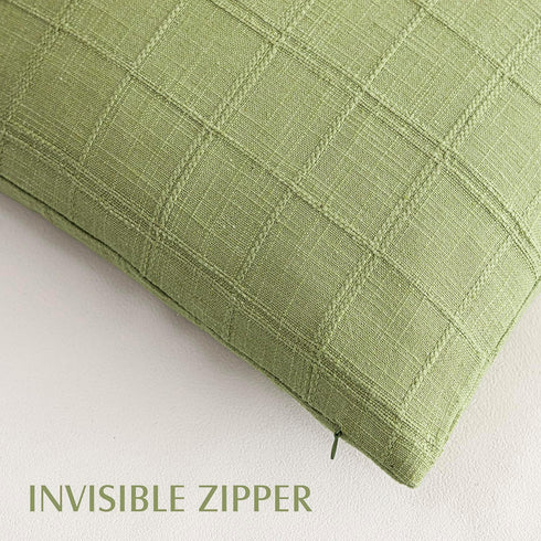 Set 1 Room,1220 Inch,Light Foindtower of Decorative Linen Check Throw Pillow Cover Neutral Farmhouse Lumbar Cushion