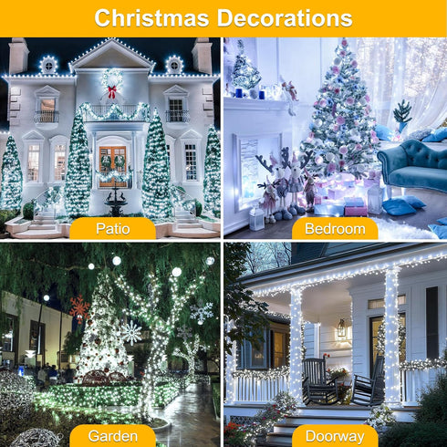 66FT 200LED Plug/Timer/8 Christmas Lights Plug in,Connectable Fairy Lights with Modes, Christmas Tree Lights Lighting
