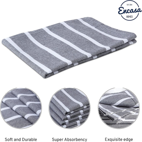 Encasa Kitchen Dish Towels Set, Hand and Tea Cloth for Cleaning & Quick Drying, 4 Pc Set