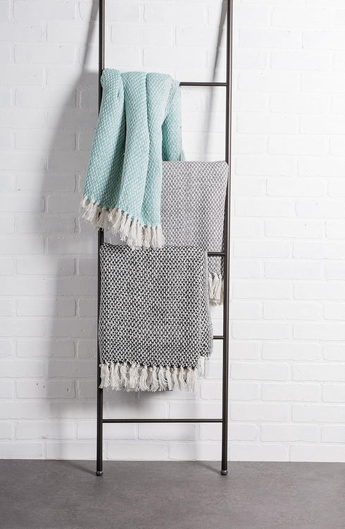 DII 100% Cotton Basket Weave Throw Blanket, 50 x 60, Indoor/Outdoor Use, Black