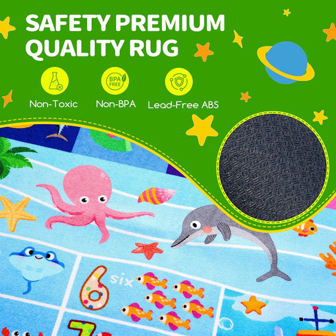 4x5 Safe(40"x60") Baby Play Mat for Floor, FT Non-Slip Nursery ABC Rug, Extra Thick Large Area Kids Rugs, Kids Mat