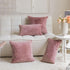 Demetex Rose Pink Pillow Covers 18x18, Set of 2 Super Soft Furry Throw Pillowcases for Couch Wedding Party Decor