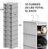 2 Pack 10 Simple Houseware Shelves Hanging Organizer, Gray
