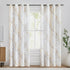 FMFUNCTEX Linen Semi Sheer Curtains for Bedroom, 84 Inches Long Yellow White Drapes with Grey Tree Branch Print