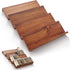 Wood Spice Drawer Organizer - Acacia Wooden Tray for Cabinet Storage, 4 Tier Spice Rack Organizer for 32 Jars (Pack of