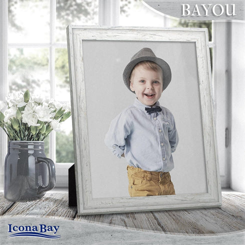 Icona Bay 8x10 Picture Frames, Cloudy White, 3 Pack, Cape Cod Style for Table Top or Wall