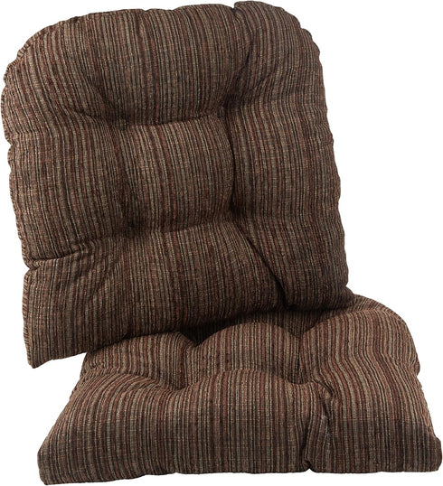 Klear Vu Gripper Overstuffed Universal Non-Slip Dining Chair Cushions, 2 Count for Kitchen Decor, Chenille Chocolate