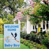 Welcome Home Baby Boy Garden Flag, 12x18 Inch Double Sided It's a Boy Stork Yard Sign Decorations