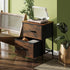 2 Closet, WLIVE Night Stand, Small Dresser with Drawers & Wooden Top, Nightstand with Fabric Bins, Bedside Table End