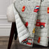 50" 60" Lush Decor Fire Truck Throw Blanket, Red & Gray, W x L - Toddler Blanket - Reversible Stripe Print Quilted