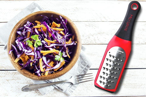Microplane Artisan Series Cheese Grater and Zester, Extra Coarse, Red