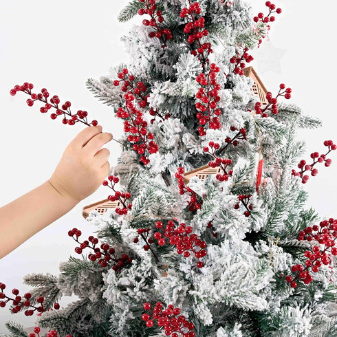 36 Pack 8.5 Inch zjlmit Christmas Tree Decorations Artificial Red Berry Stems Christmas Berry Picks with Holly Berries