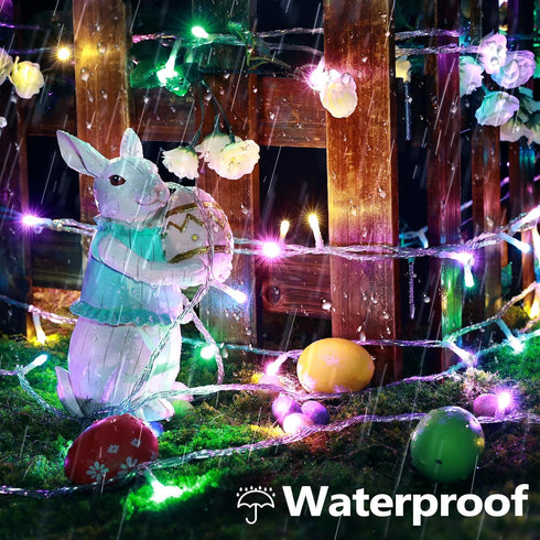 65FT 200 8 Joomer Easter String Lights LED String Lights with Modes Timer Connectable Waterproof Plug-in Indoor Outdoor