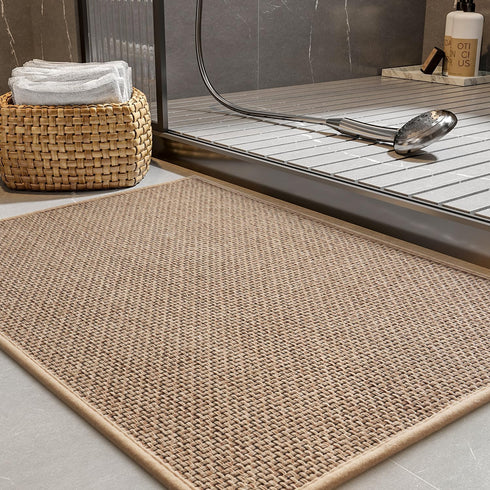 Non-Slip Bath Mats for Bathroom, Rubber-Backing Absorbent Quick Dry Rugs, Machine Washable Thin Bathroom Floor
