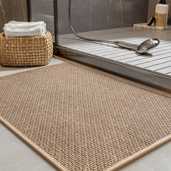 Non-Slip Bath Mats for Bathroom, Rubber-Backing Absorbent Quick Dry Rugs, Machine Washable Thin Bathroom Floor