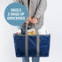 CleverMade 30L 3 Pack 30 lb EcoBasket Collapsible Tote Basket Reusable Grocery Tote That Stands Upright, Foldable