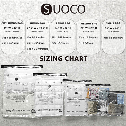 Vacuum Storage Bags, 8 Large Space Saver Bags with Travel Hand Pump for Clothes, Bedding, Pillows