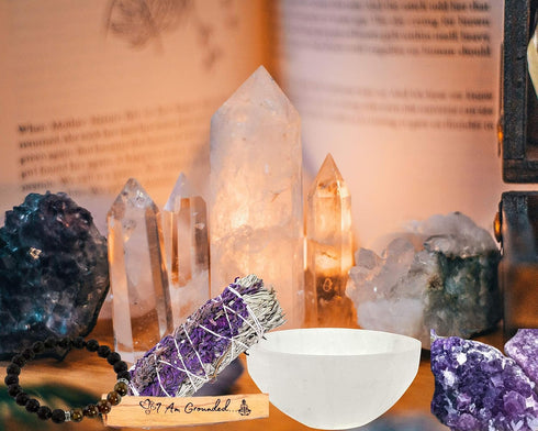 Worldly Finds Selenite Crystal Smudge Bowl, Hand-Carved Moroccan Crystal Holder, Spiritual Gifts, 3" Medium