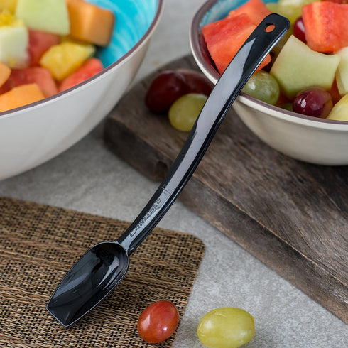 Carlisle FoodService Products Plastic Solid Spoon, Black, 10 Inches, Pack of 12
