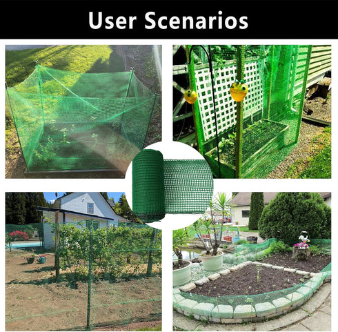 5x100ft Deer Fence Netting, Plastic Mesh Fence Heavy Duty Garden Fence Animal Barrier Garden Netting for Plants Fruit