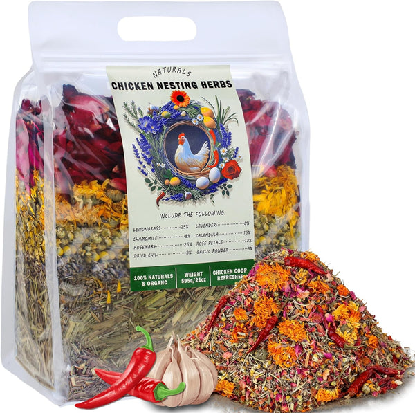 AUBOEAY 21oz Chicken Nesting Herbs- 8 Natural Herbs Mixture for Chicken Coop Fresh