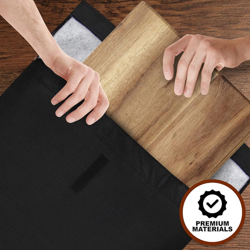 Sorfey Felt Lined Dining Table Leaf Storage Bag, Water Resistant & Scratch Resistant, 52" x 28", Black