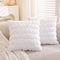 TAOSON Pack of 2,Valentines Day Decoration White Heart Soft Plush Faux Fur Jacquard