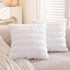 TAOSON Pack of 2,Valentines Day Decoration White Heart Soft Plush Faux Fur Jacquard
