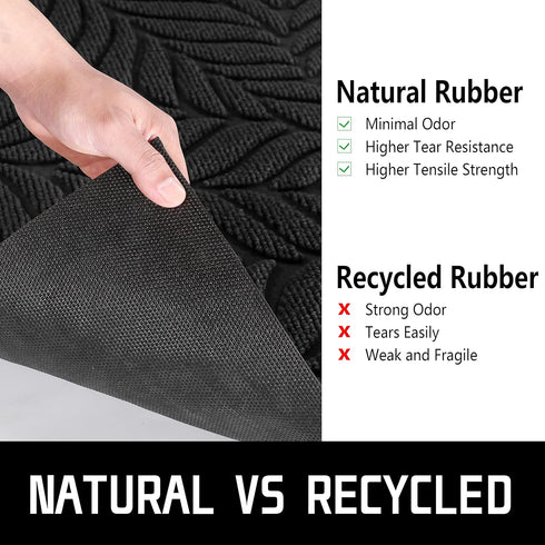 Yimobra Door Mats, Heavy Duty Non-Slip Welcome Mats for Outdoor Entrance, Easy Clean (Black)