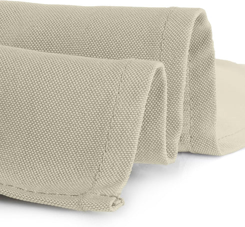 Gee Di Moda Square Tablecloth - 70 x 70 Inch Ivory Heavy Duty Washable Fabric for Tables