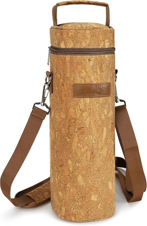 Tirrinia Insulated Travel Wine Tote Bag, Portable One Bottle Carrier with Shoulder Strap for Picnic, Party, BYOB
