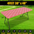 smiry Rectangle Picnic Table Cloth, Waterproof Elastic Fitted Outdoor Tablecloths for 4 Foot Tables, Red