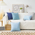 Home Brilliant Set of 2 Linen Euro Shams, Large Throw Pillow Covers for Couch, 26 x 26 Inch (66x66 cm), Navy Blue