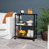 Mind Reader Bar Cart - Rolling 3-Tier Kitchen Cart, Microwave Stand, Wood/Metal, 23"L x 12"W x 29.5"H, Brown
