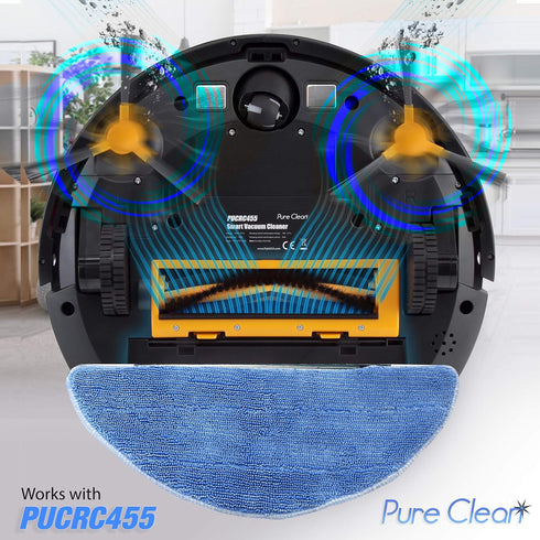 PURE CLEAN Wet Mop Accessory Kit for Pyle PUCRC455 Digital Smart Robot Vacuum