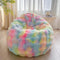 LIFEREVO Kids Fluffy Faux Rabbit Fur Bean Bag Cover (No Filler), Soft