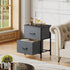 WLIVE Nightstand, 2 Drawer Dresser for Bedroom, Small Dresser with Fabric Bins, Dark Grey