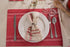 DII French Stripe Tabletop Collection 6 Piece Dining Table Linen Napkin Set, 20x20, Taupe/Red Farmhouse Style