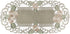 Embroidered Gold Daisy Fleur Latte Table Runner, Dresser Scarf, Coffee Table Doily (12.5Wx26L)