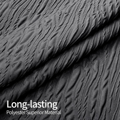 Set 3D 72 72 MitoVilla Black Ombre Shower Curtain with Hooks, Waves Textured Fabric Shower Curtains for Modern Luxury
